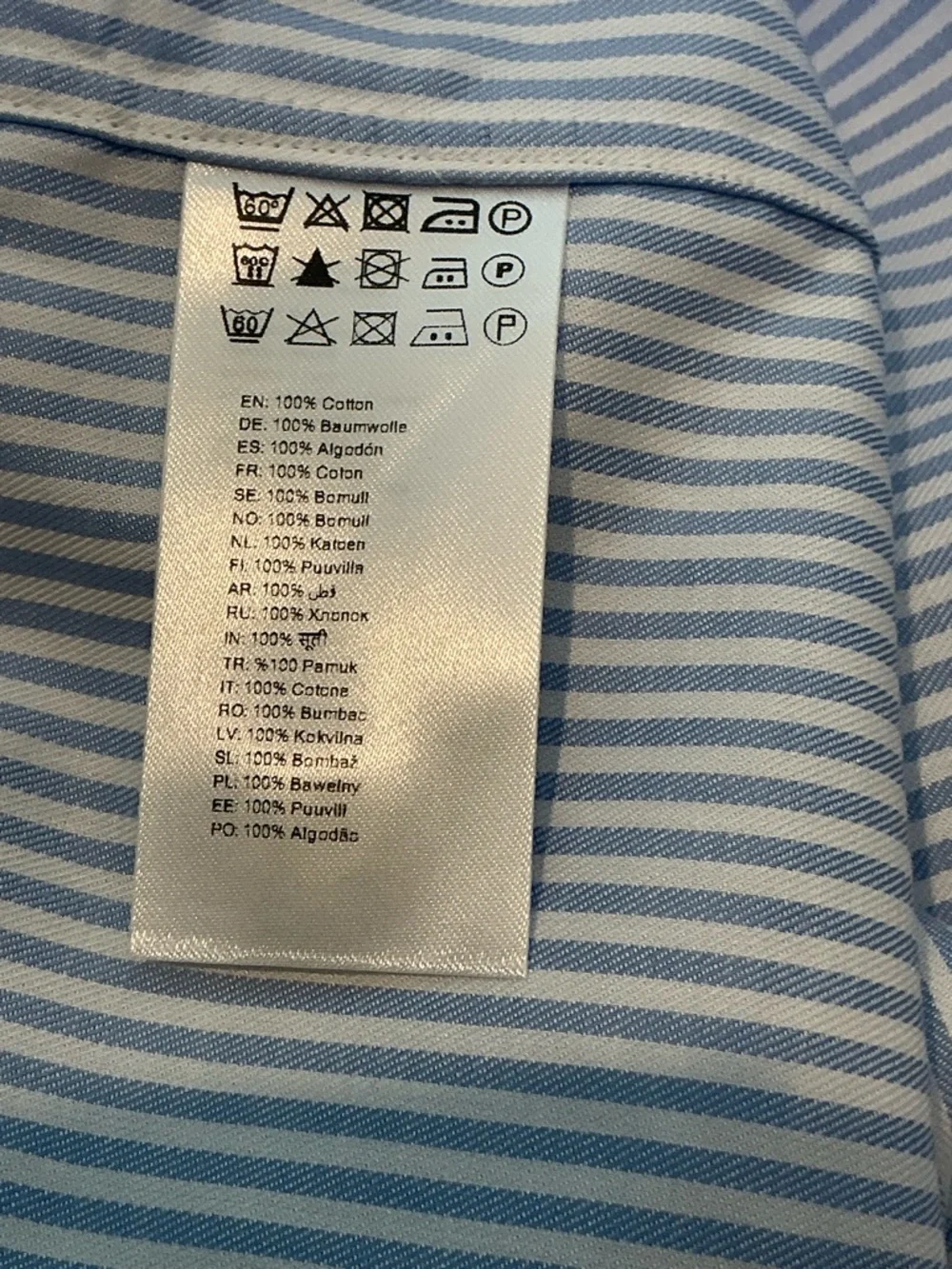 Eton Light Blue Fine-Stripe Men's Dress Shirt Neck Size 40/15 3/4 - Picture 12 of 16